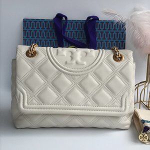 New Tory Burch large Fleming soft convertible shoulder bag